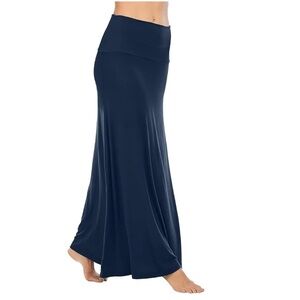 BEBE navy blue fold over maxi skirt